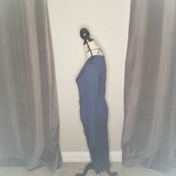 Leith Navy, Ruched, Midi Dress - Picture 4 of 11